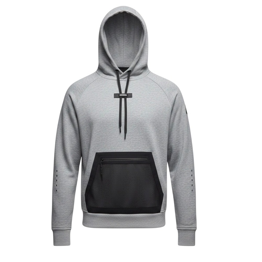 On Running Hoodie Mens Large Grey Swiss Engineering Performance Mesh Pocket L